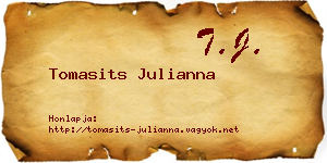 Tomasits Julianna névjegykártya